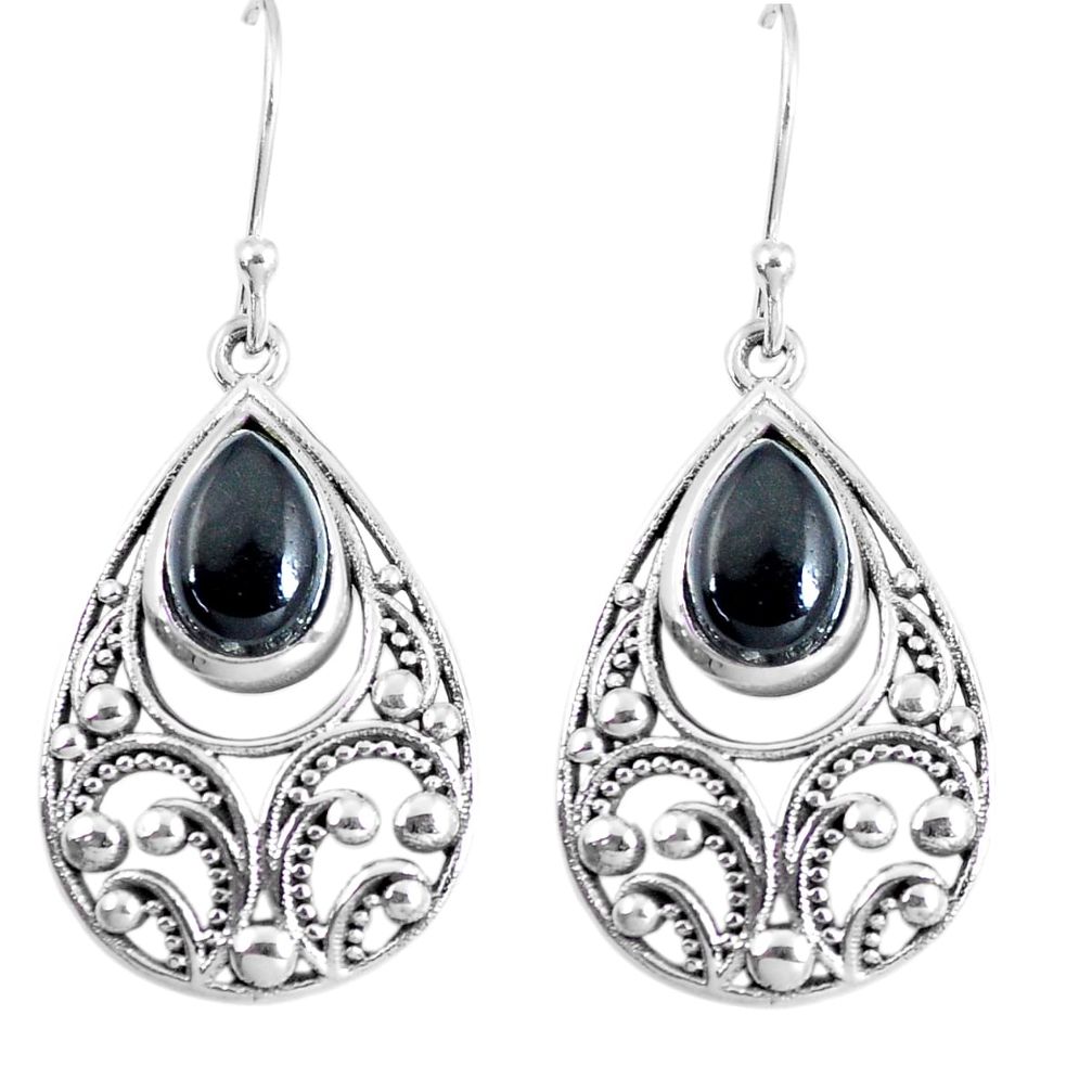 5.06cts natural black onyx 925 sterling silver dangle earrings jewelry m94832