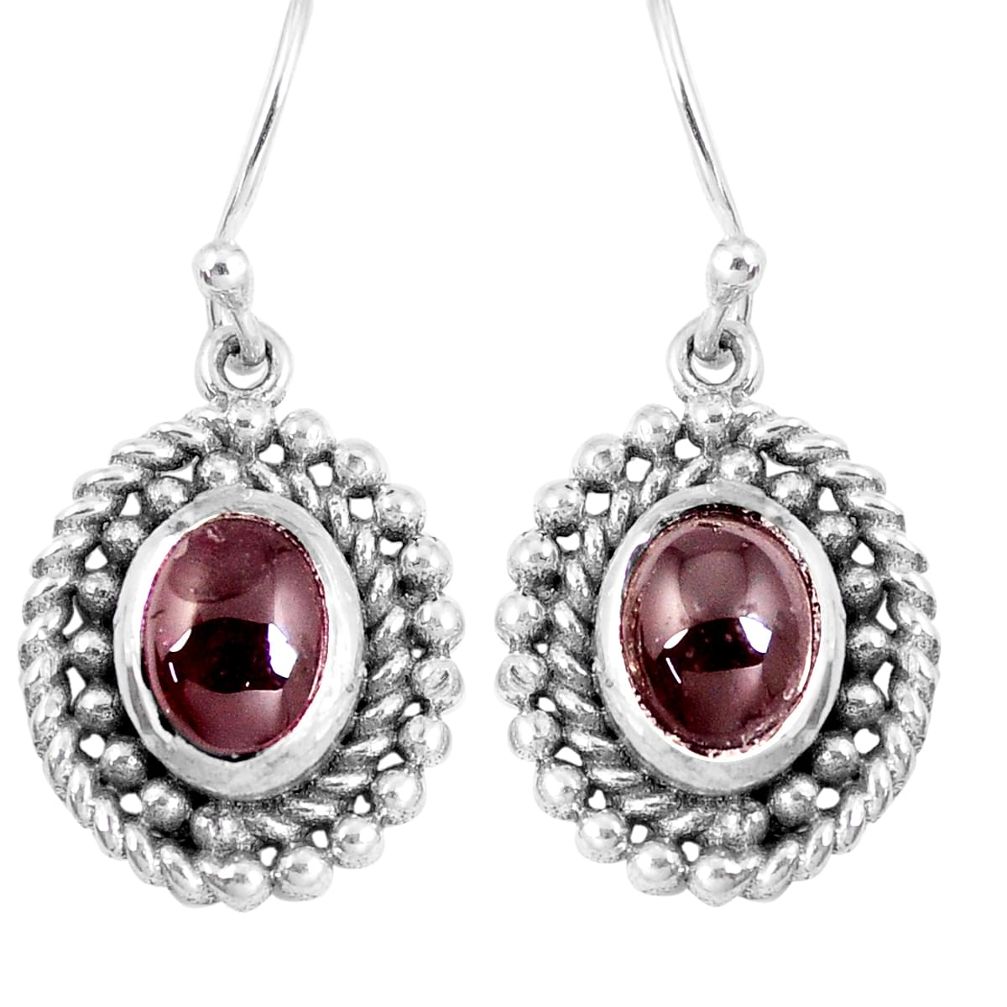 925 sterling silver 4.38cts natural red garnet dangle earrings jewelry m94884