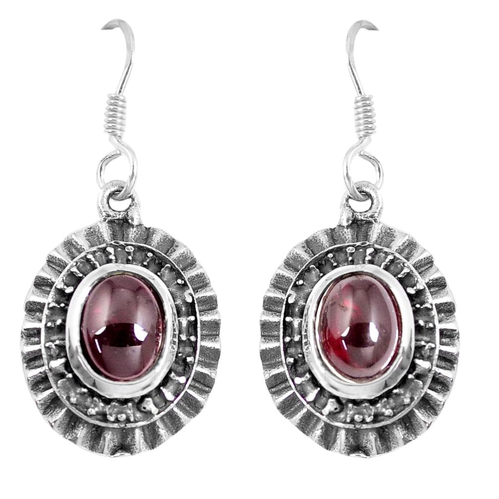 4.38cts natural red garnet 925 sterling silver dangle earrings jewelry m94922