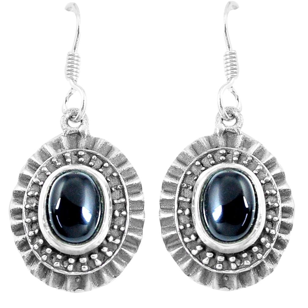 4.38cts natural black onyx 925 sterling silver dangle earrings jewelry m94930