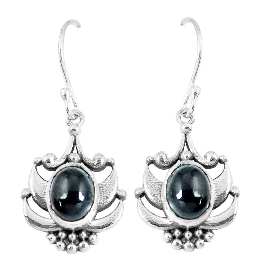 4.21cts natural black onyx 925 sterling silver dangle earrings jewelry m94948