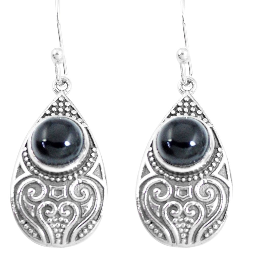 4.82cts natural black onyx 925 sterling silver dangle earrings jewelry m94949