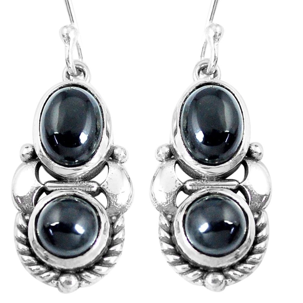 925 sterling silver 6.58cts natural black onyx dangle earrings jewelry m94968