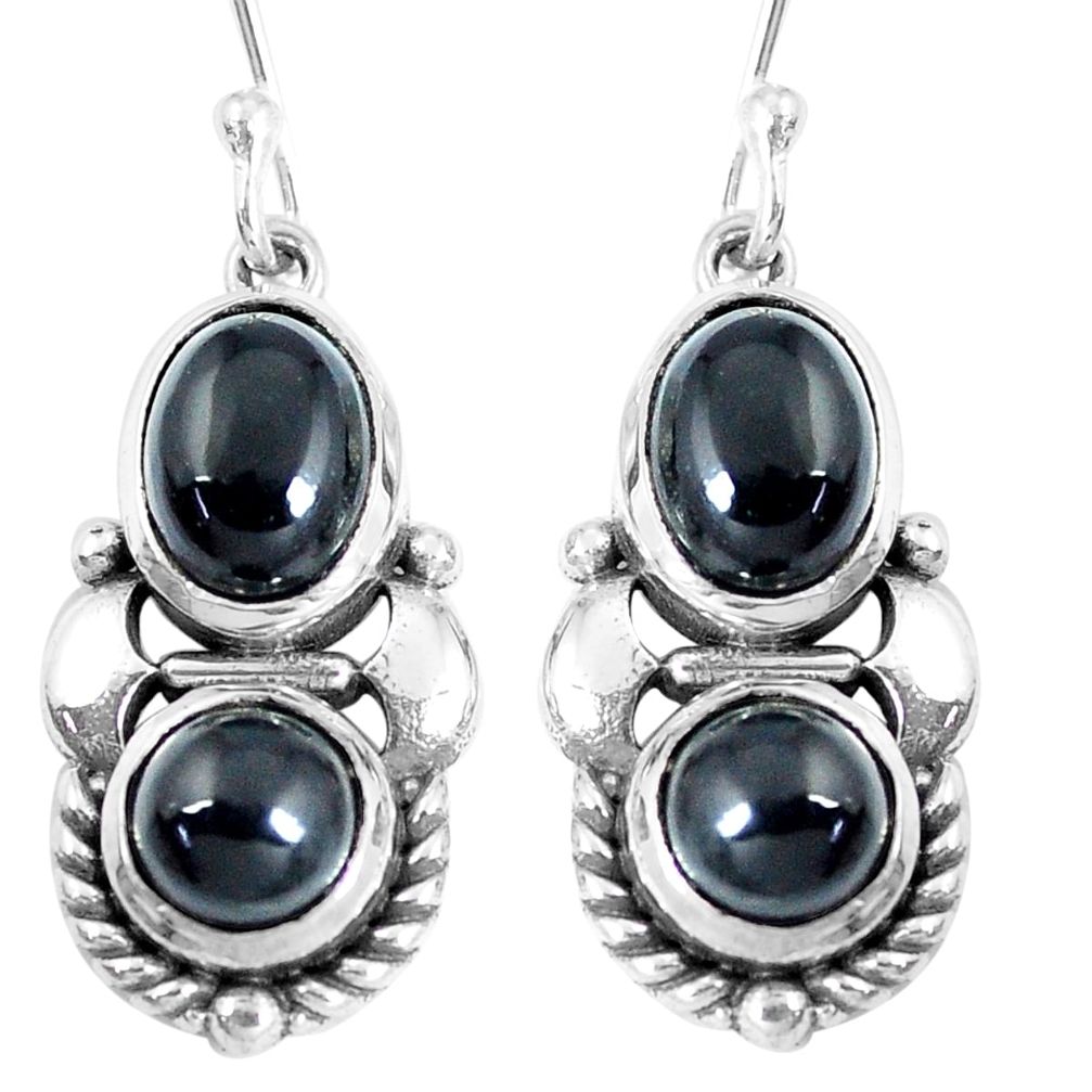 6.58cts natural black onyx 925 sterling silver dangle earrings jewelry m94969