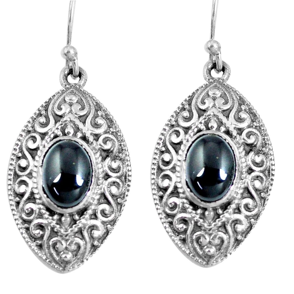 4.38cts natural black onyx 925 sterling silver dangle earrings jewelry m94970