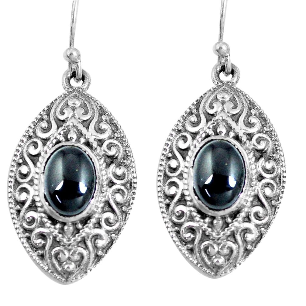 925 sterling silver 4.55cts natural black onyx dangle earrings jewelry m94971