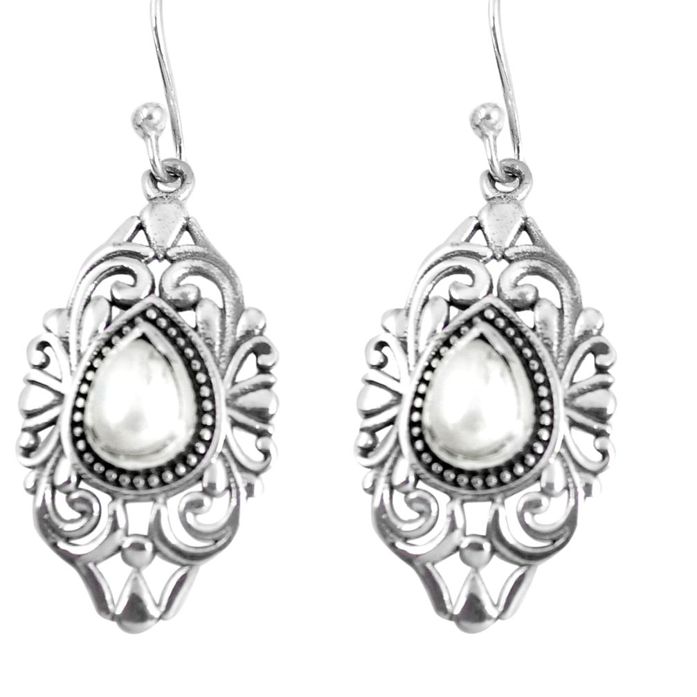 925 sterling silver 4.21cts natural white pearl dangle earrings jewelry m95017