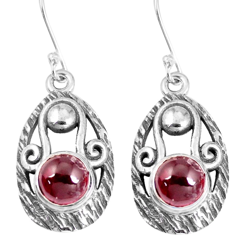 4.22cts natural red garnet 925 sterling silver dangle earrings jewelry m95029
