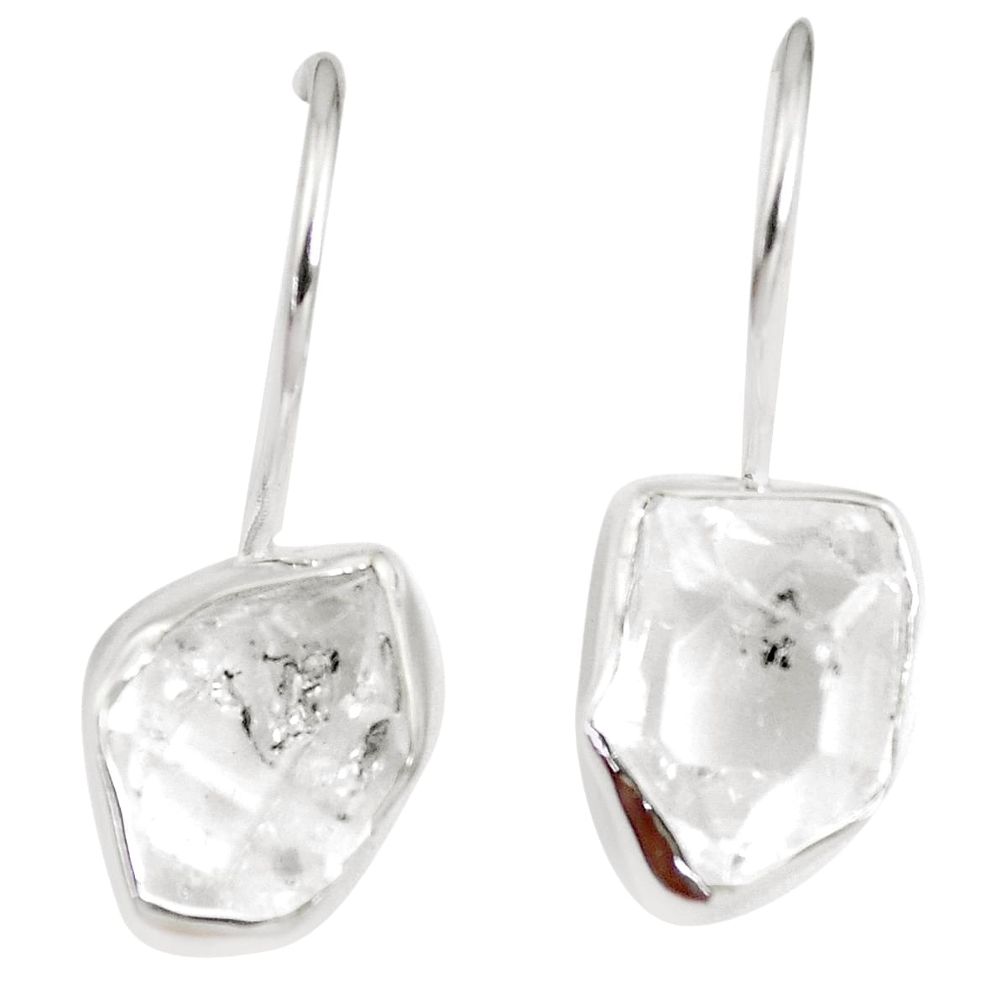 925 silver 6.67cts natural white herkimer diamond dangle earrings jewelry m96970