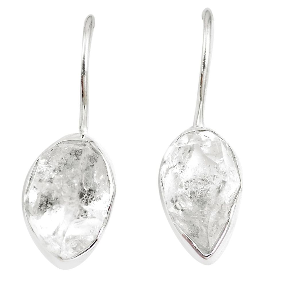 925 silver 11.59cts natural white herkimer diamond dangle earrings m96979