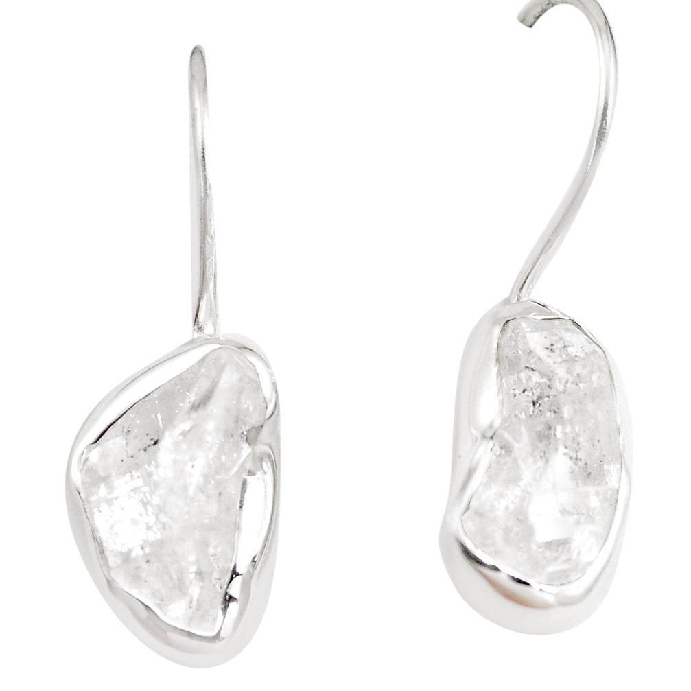 10.69cts natural white herkimer diamond 925 silver dangle earrings m96993