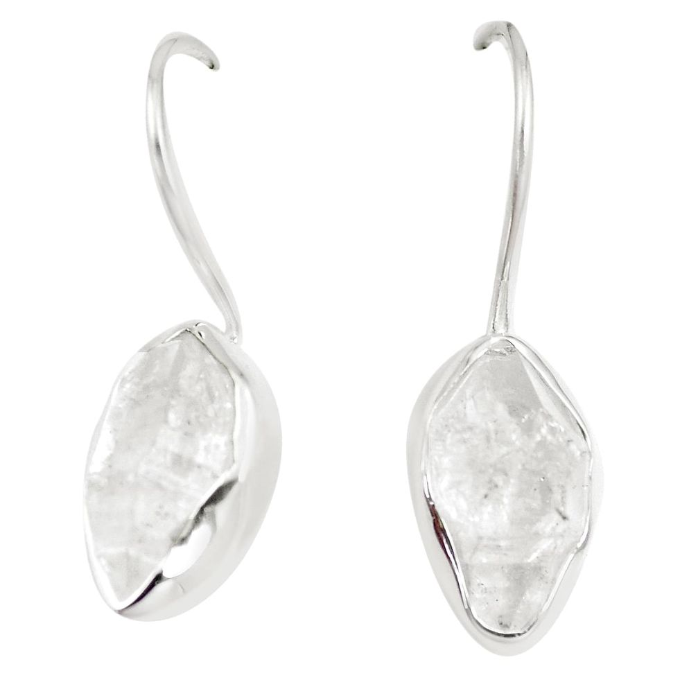 10.32cts natural white herkimer diamond 925 silver dangle earrings m96996