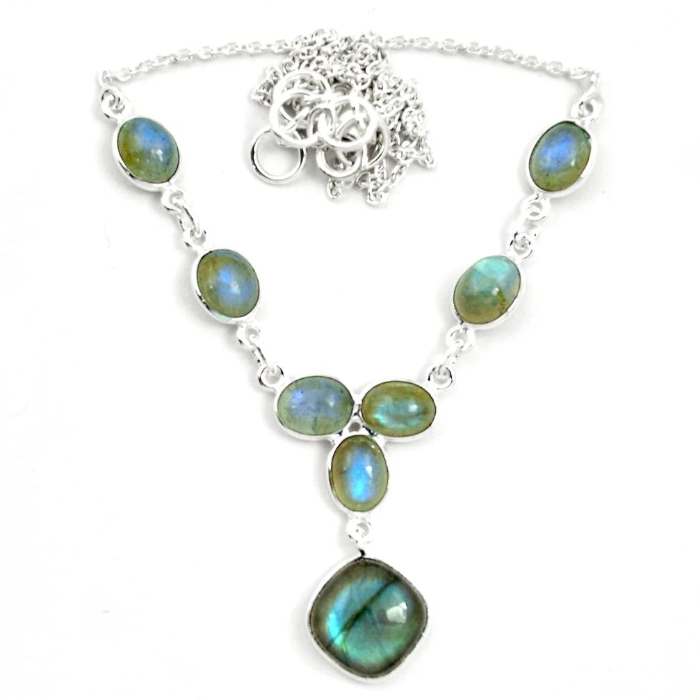 925 sterling silver natural blue labradorite necklace jewelry m57338