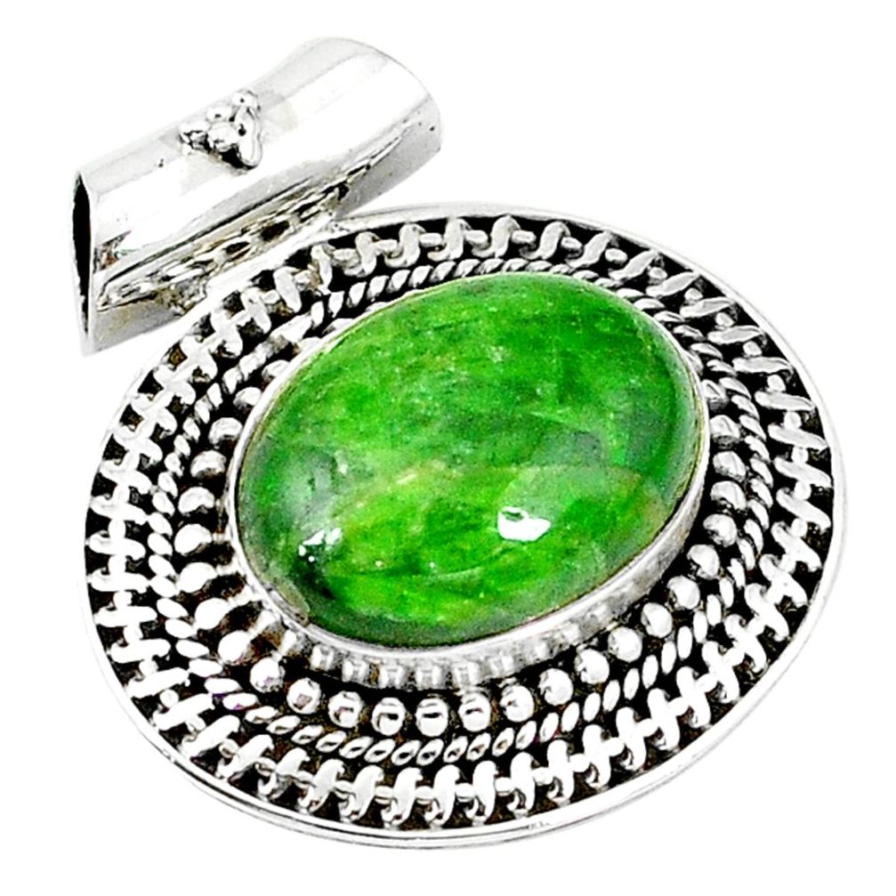 Natural green chrome diopside 925 sterling silver pendant jewelry m10163