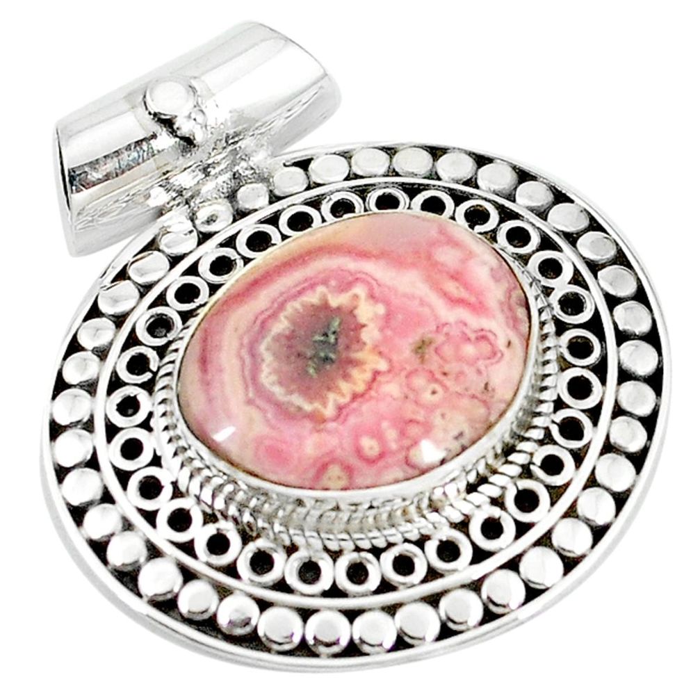 925 silver natural pink rhodochrosite stalactite pendant jewelry m10204