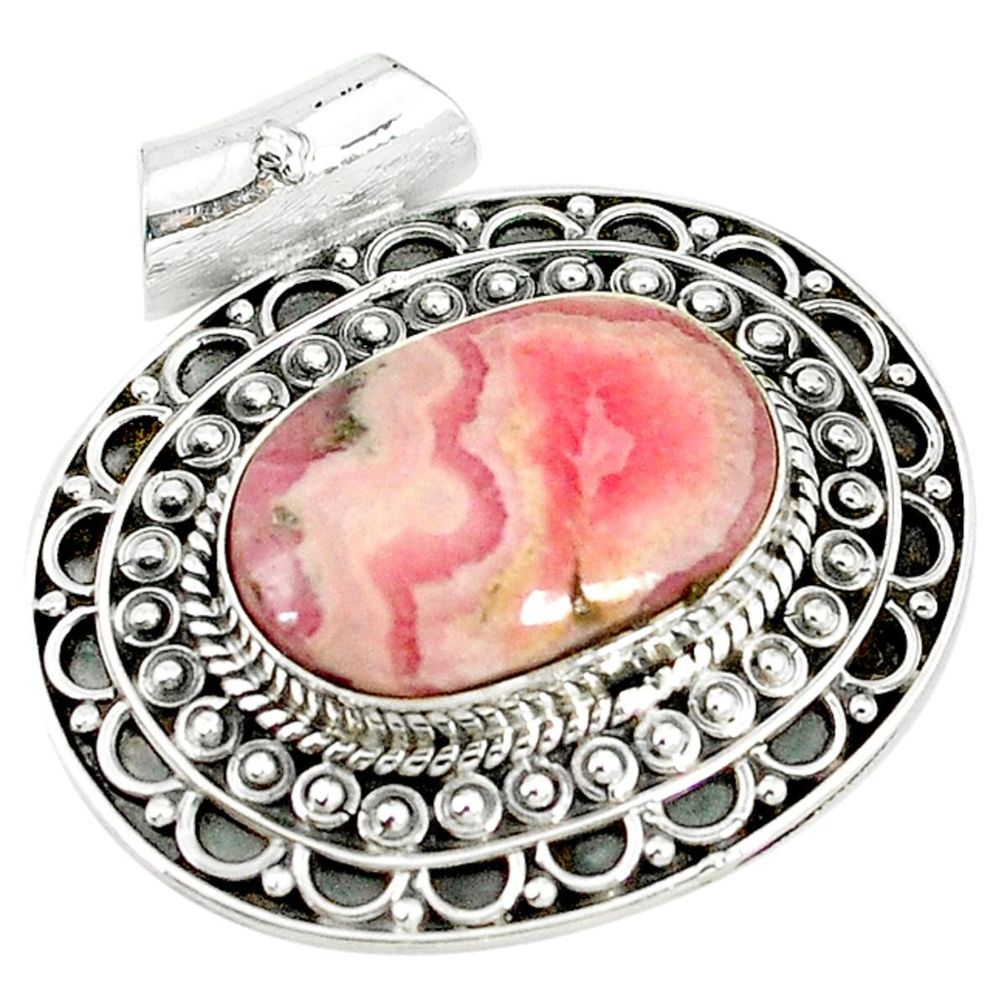 925 silver natural pink rhodochrosite stalactite pendant jewelry m10210