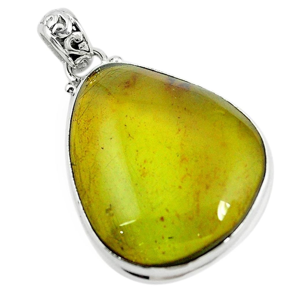 925 sterling silver natural green amber from colombia pendant jewelry m10560