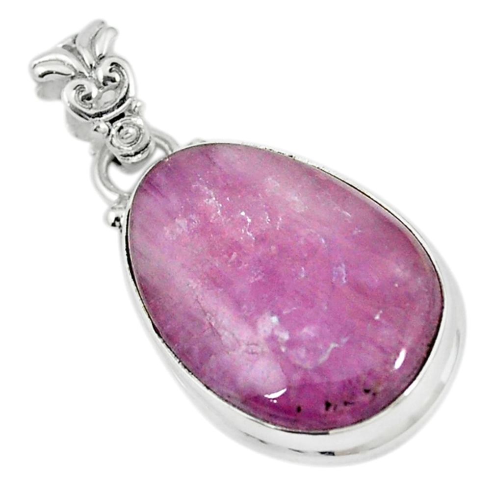 Natural pink kunzite fancy 925 sterling silver pendant jewelry m10664