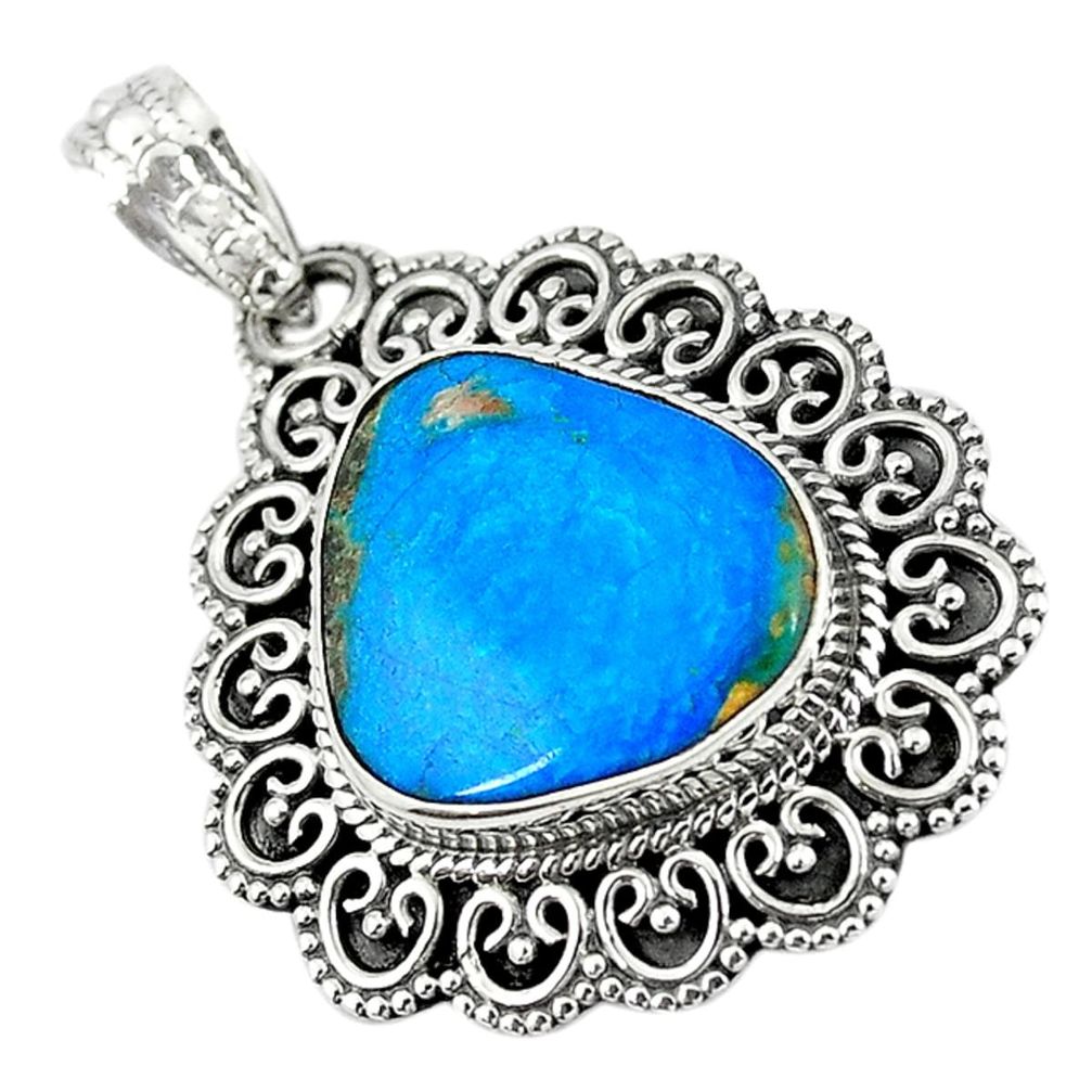 Natural blue opaline fancy shape 925 sterling silver pendant jewelry m10806