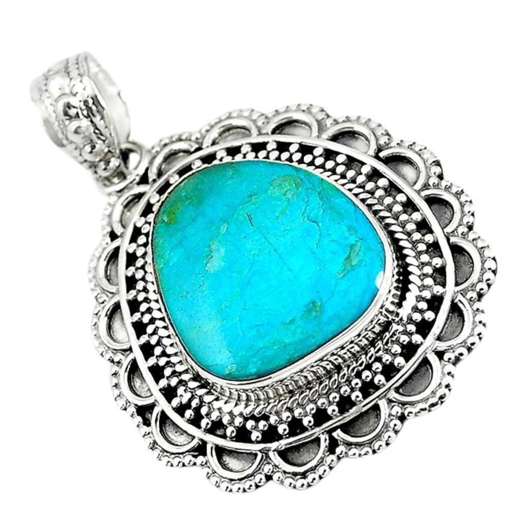 925 sterling silver natural blue opaline fancy shape pendant jewelry m10807