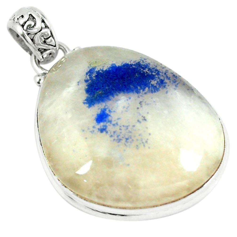 Natural blue dumortierite 925 sterling silver pendant jewelry m11679
