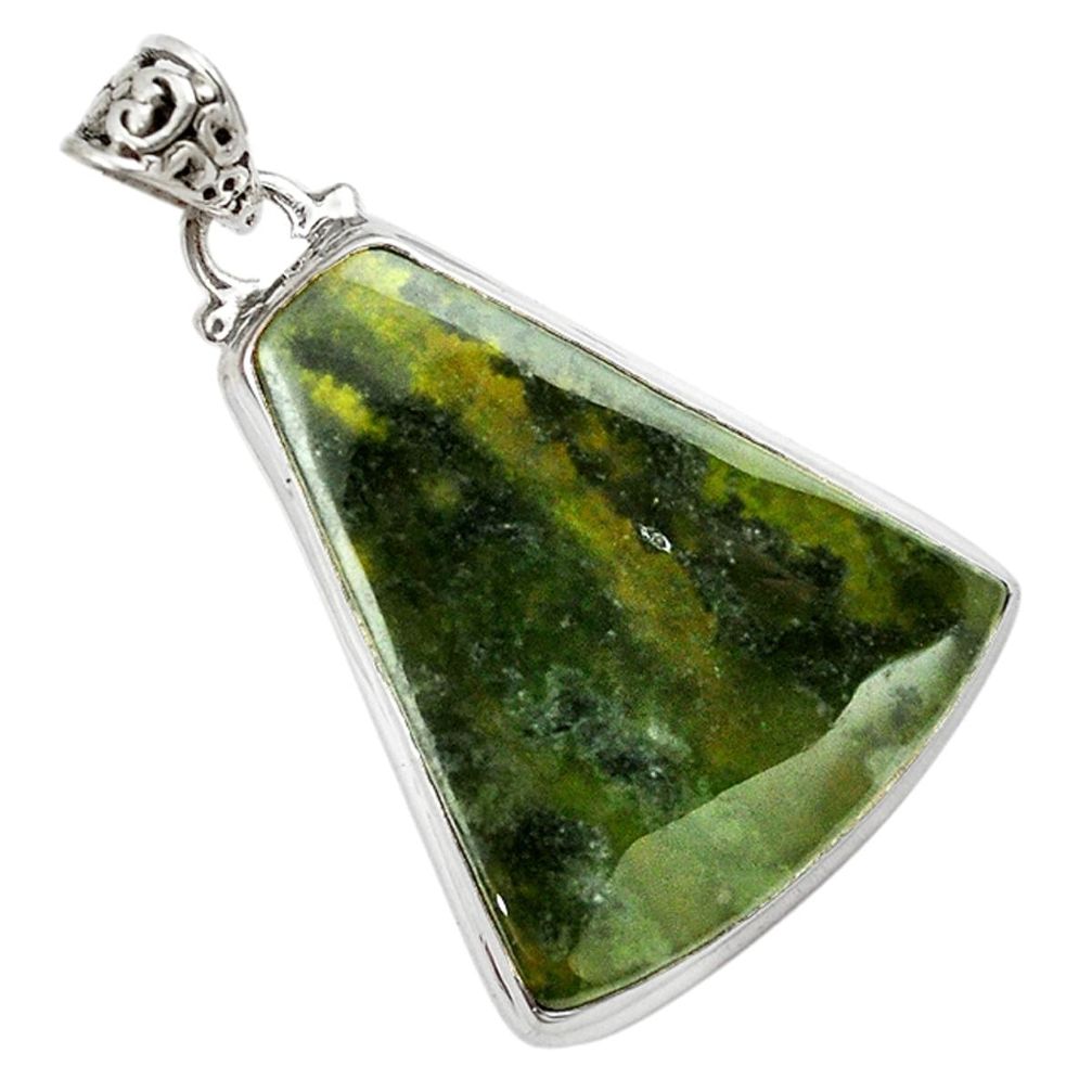 Natural green vasonite 925 sterling silver pendant jewelry m15002