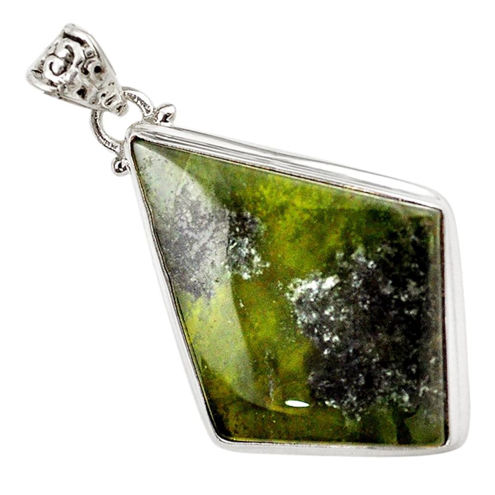 Natural green vasonite 925 sterling silver pendant jewelry m15011