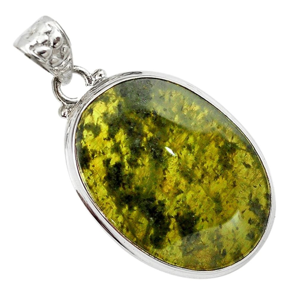 Natural green vasonite 925 sterling silver pendant jewelry m15017