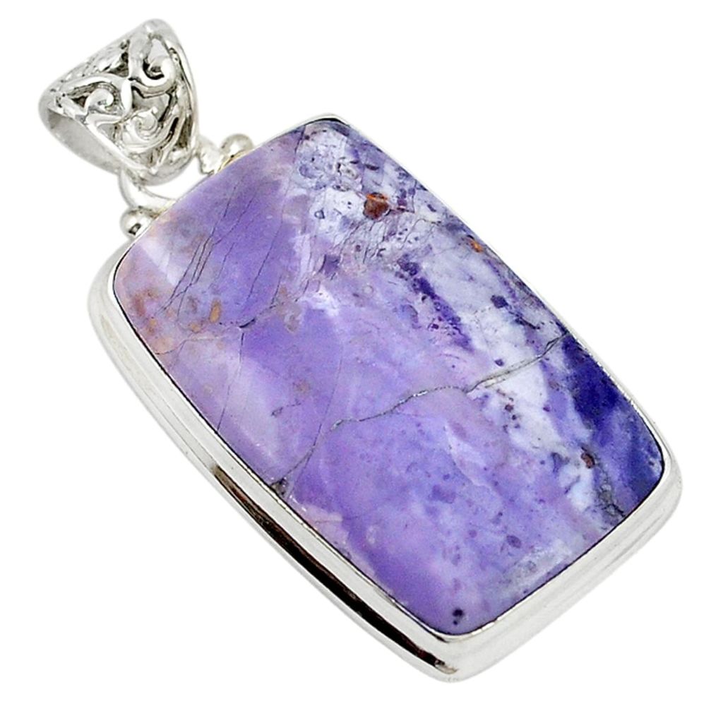 Natural purple tiffany stone 925 sterling silver pendant jewelry m15762