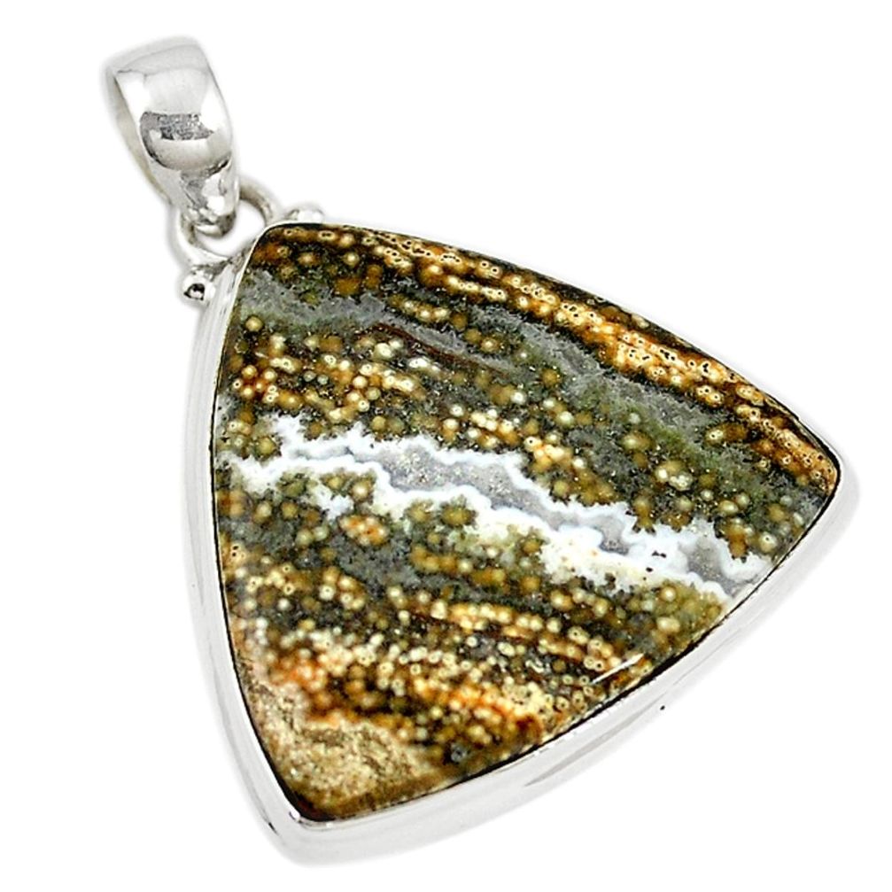 925 silver natural green ocean sea jasper (madagascar) pendant jewelry m15819