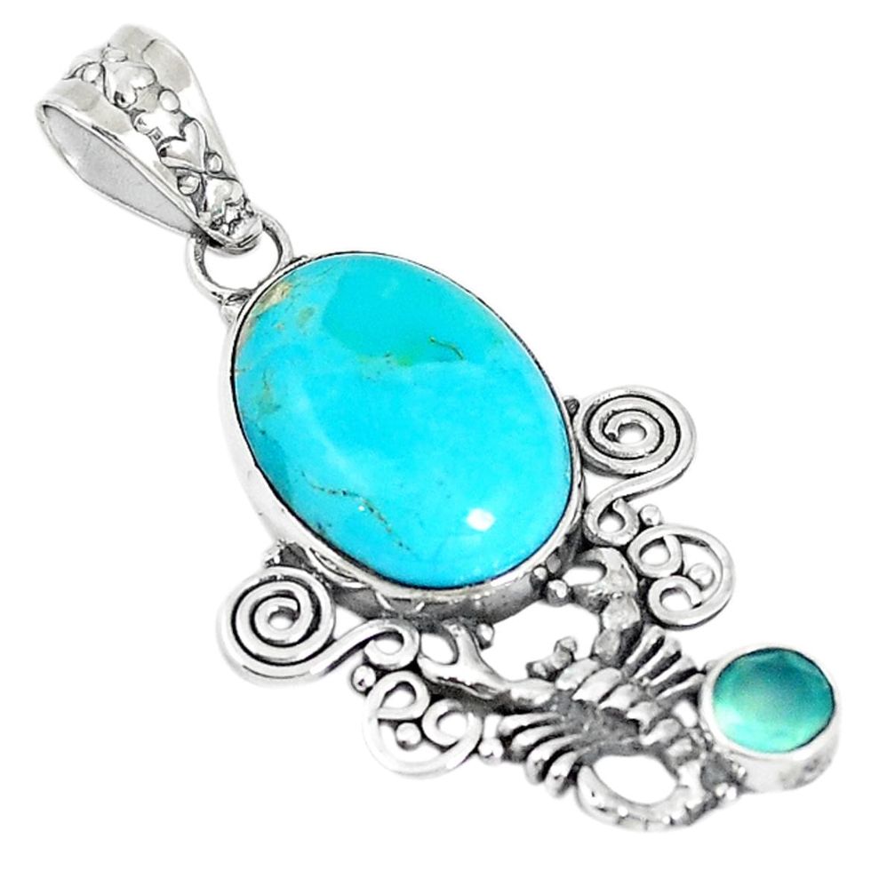 925 silver blue arizona mohave turquoise scorpion pendant jewelry m17059