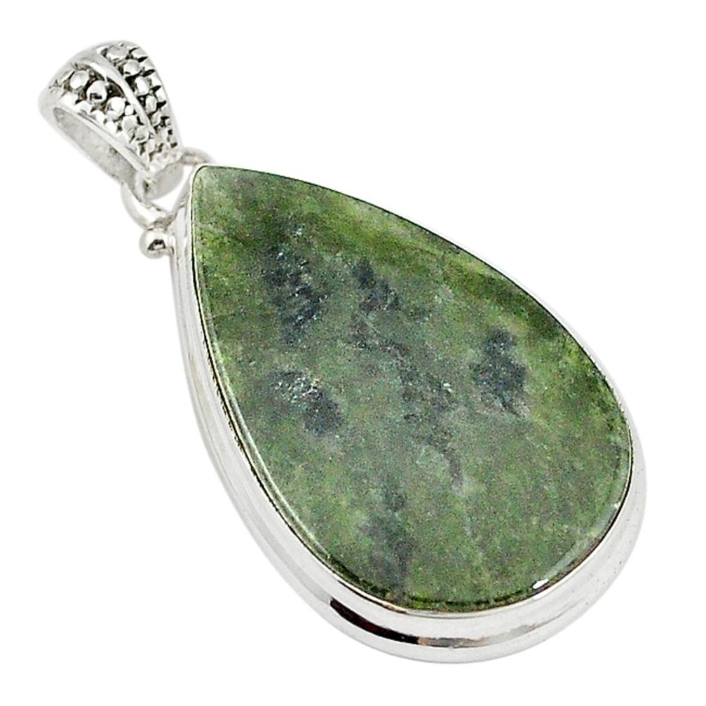 Natural green vasonite pear 925 sterling silver pendant jewelry m19866