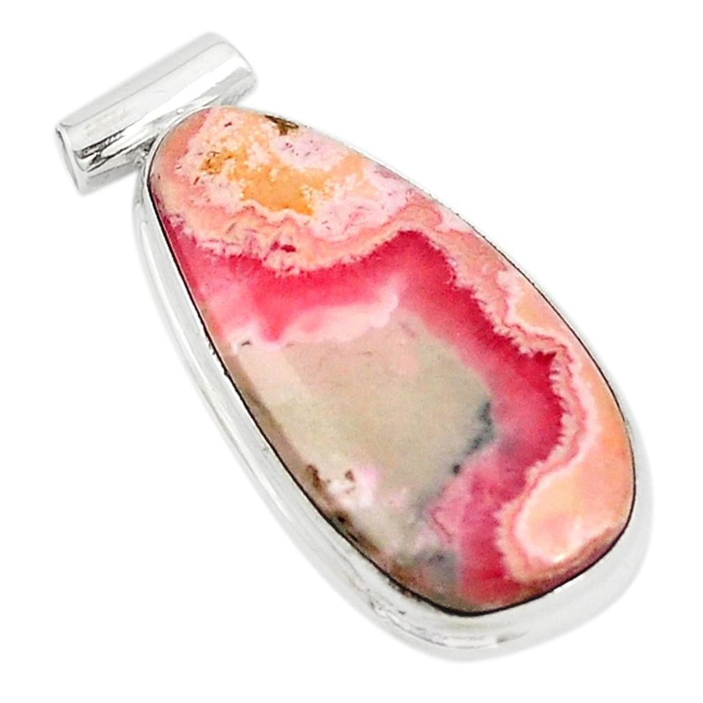 925 silver natural pink rhodochrosite stalactite pendant jewelry m19963