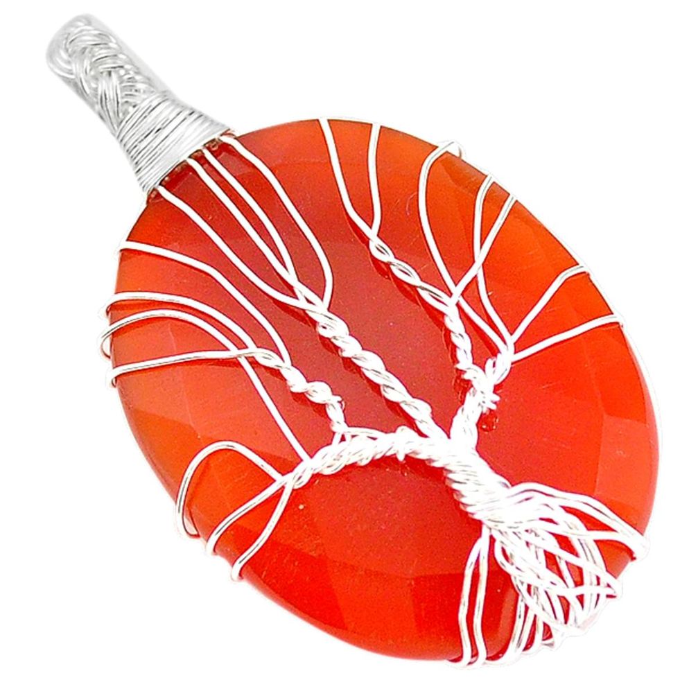 Natural honey onyx 925 sterling silver tree of life pendant jewelry m20948