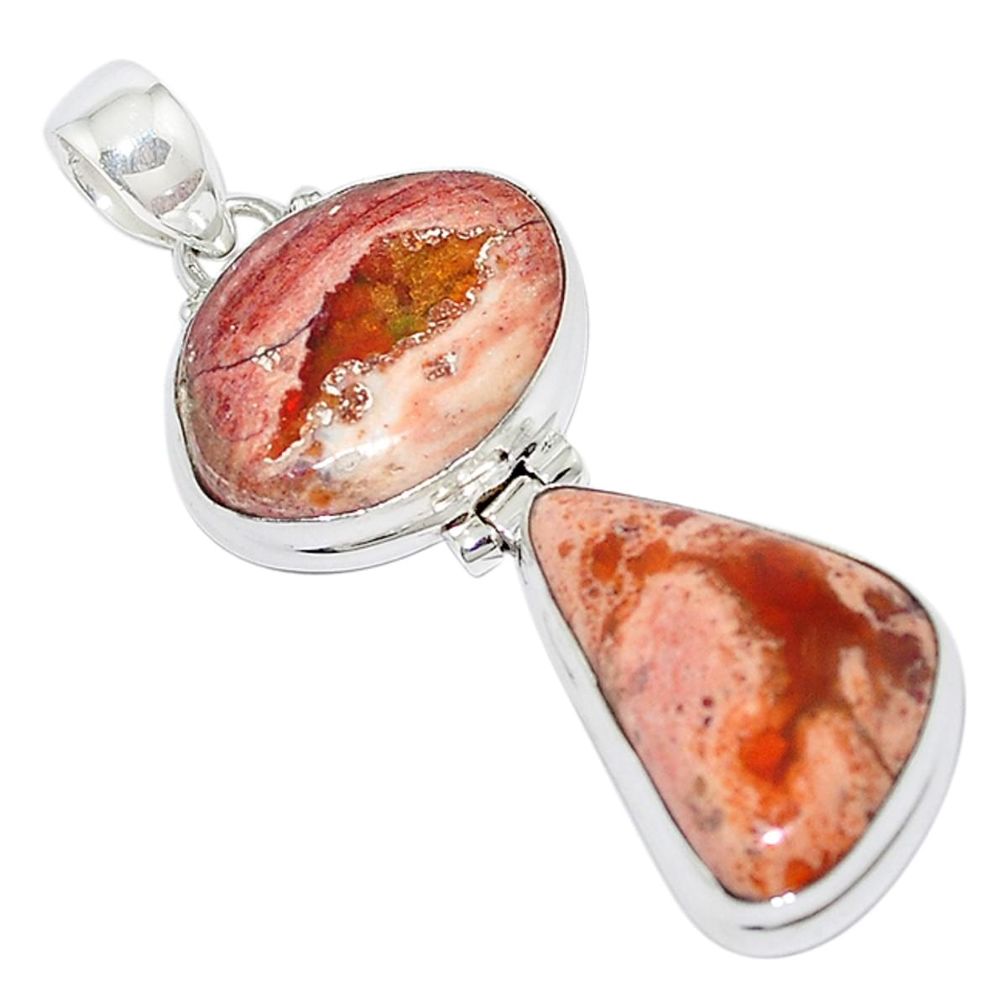 Natural multi color mexican fire opal 925 sterling silver pendant m2203