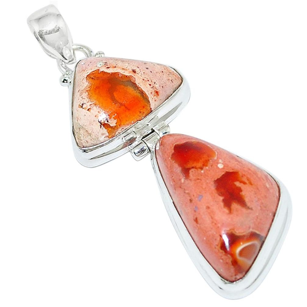 925 sterling silver natural multi color mexican fire opal pendant m2204