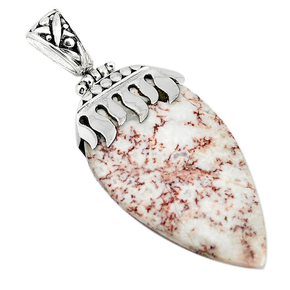 Natural pink rosetta stone jasper 925 sterling silver pendant jewelry m22201