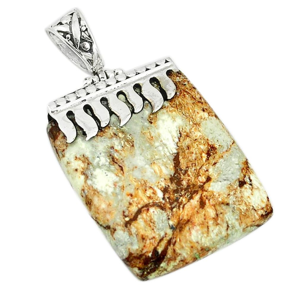 925 sterling silver natural white wild horse magnesite pendant jewelry m22244