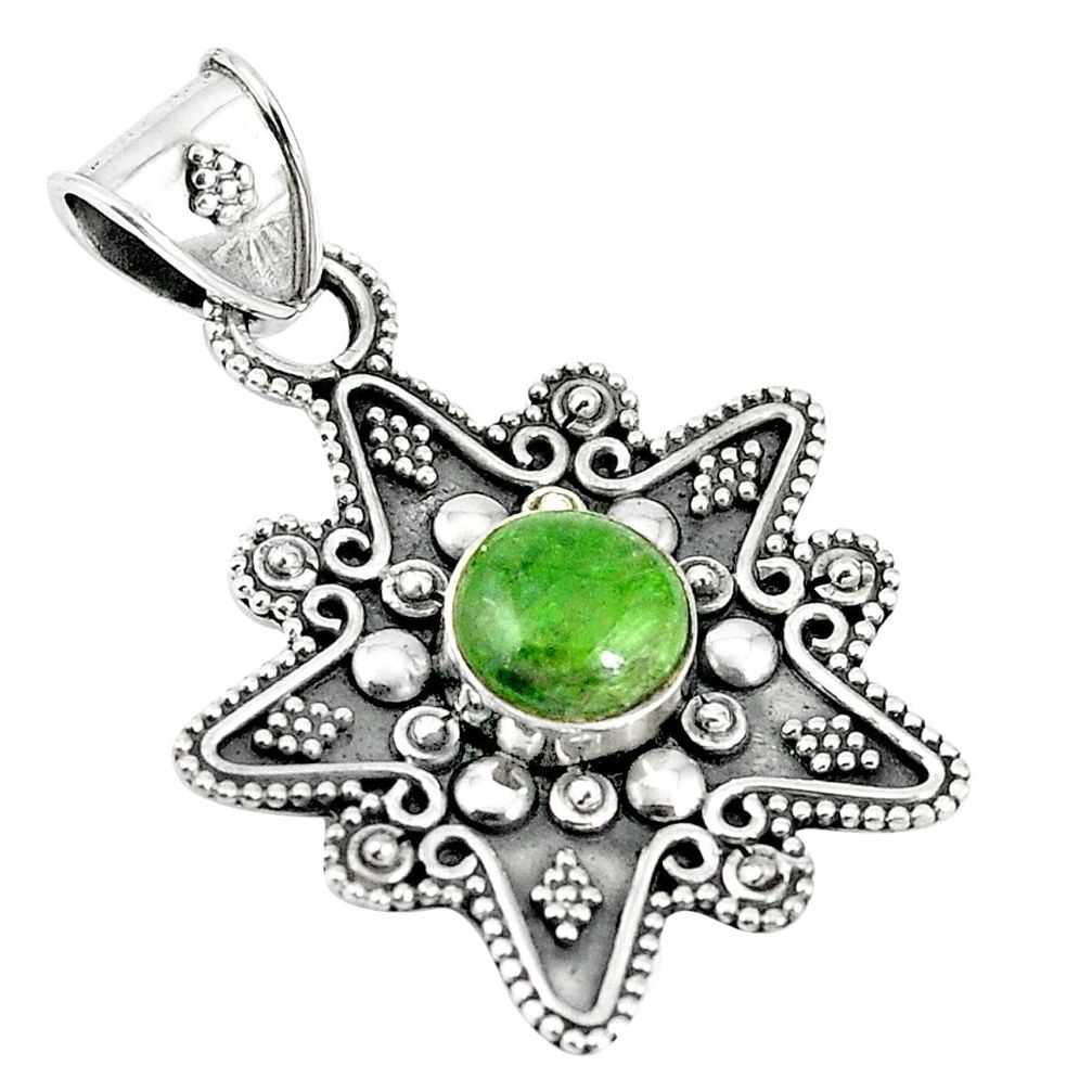 Natural green chrome diopside 925 sterling silver pendant jewelry m24122