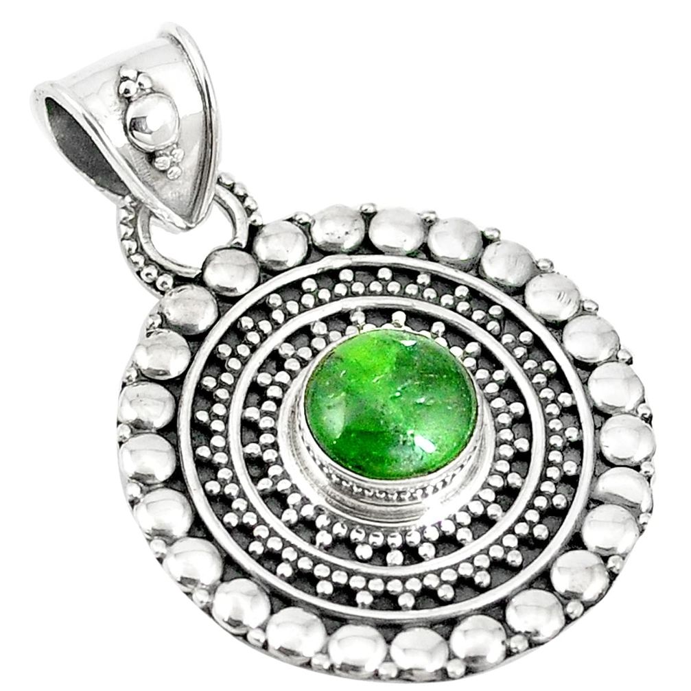 Natural green chrome diopside 925 sterling silver pendant jewelry m24140