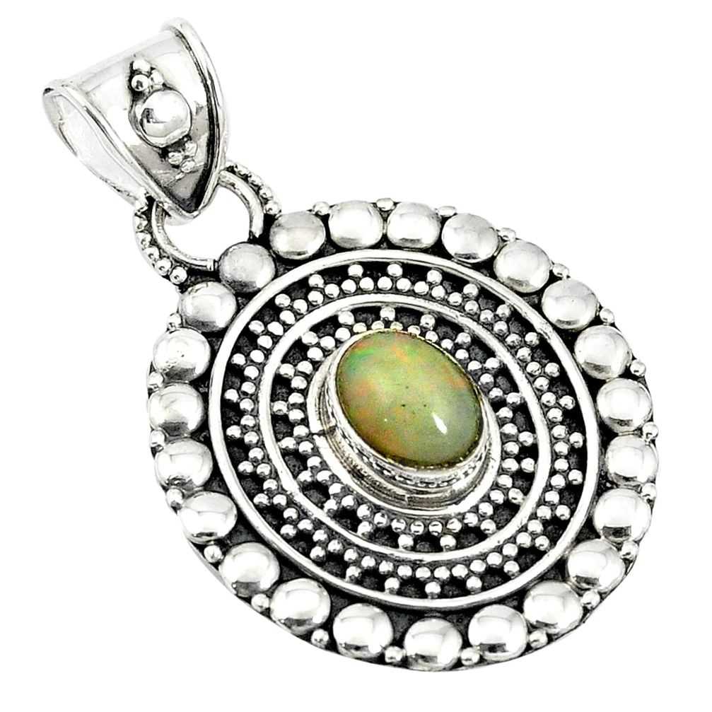 925 sterling silver natural multi color ethiopian opal pendant jewelry m24589