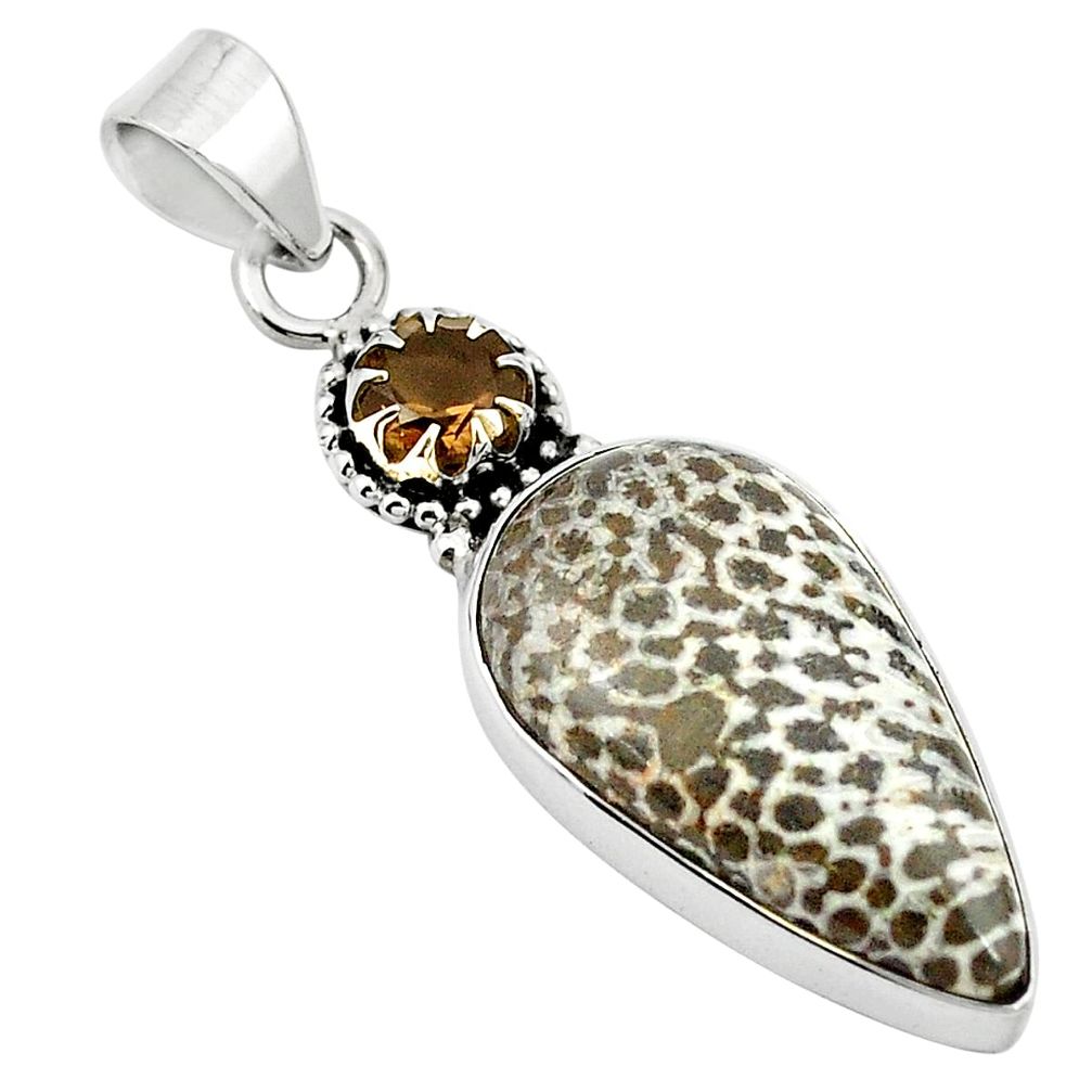 925 silver natural black stingray coral from alaska pendant jewelry m25677