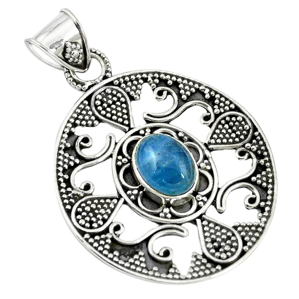 Natural blue aquamarine 925 sterling silver pendant jewelry m25749
