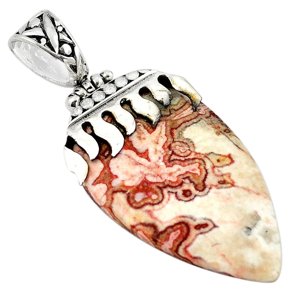 925 sterling silver natural pink rosetta stone jasper pendant jewelry m25980