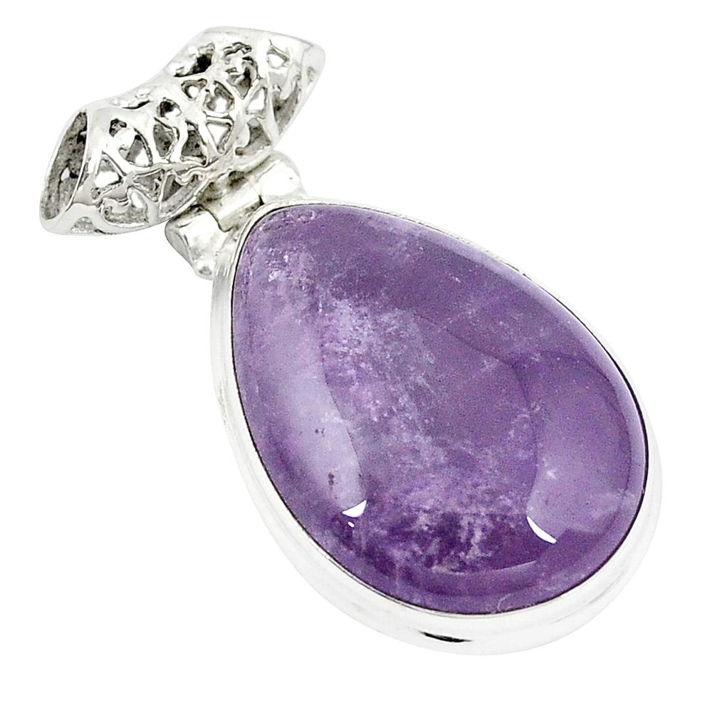 925 sterling silver natural purple chevron amethyst pendant jewelry m27440