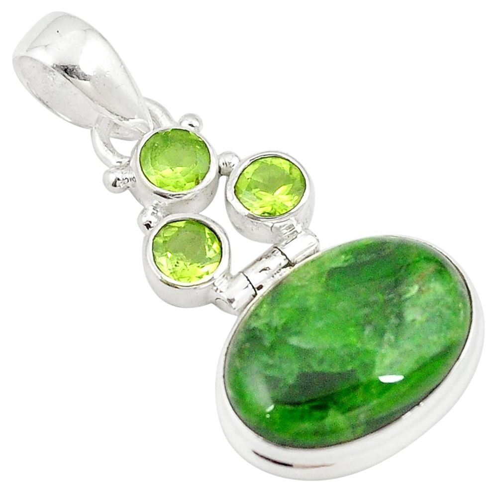 925 silver natural green chrome diopside peridot pendant jewelry m27537