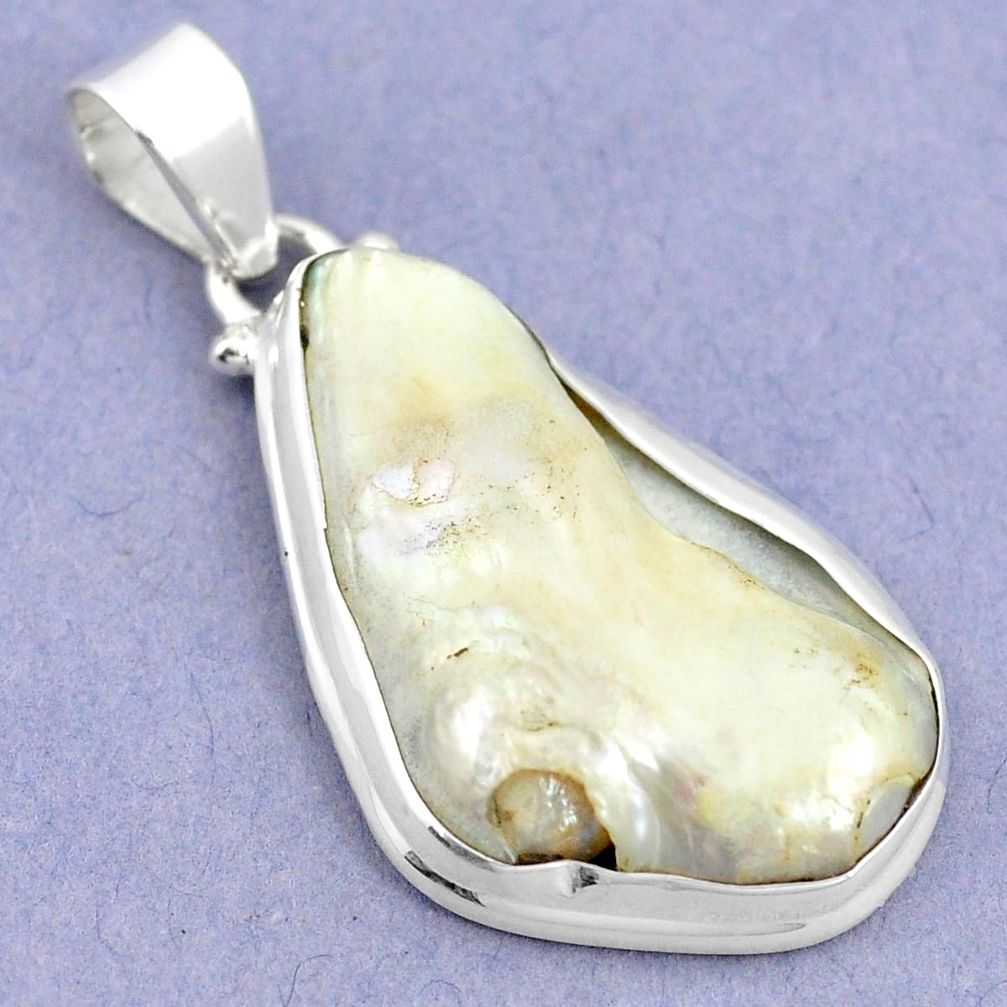 925 sterling silver natural white blister pearl pendant jewelry m29100