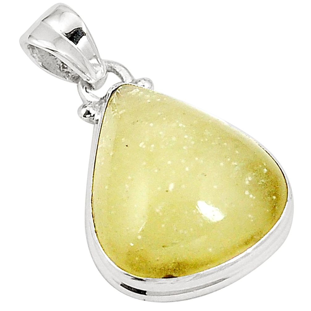 925 silver natural polished libyan desert glass (gold tektite) pendant m33239