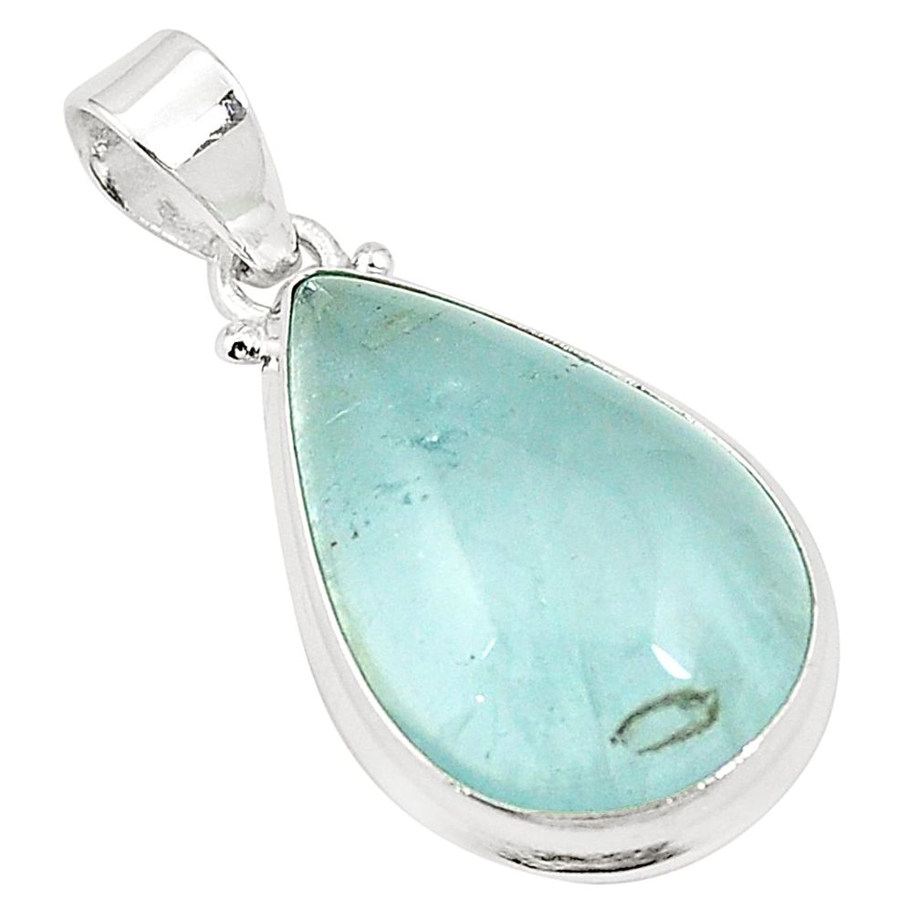 Natural untreated blue topaz 925 sterling silver pendant jewelry m33788