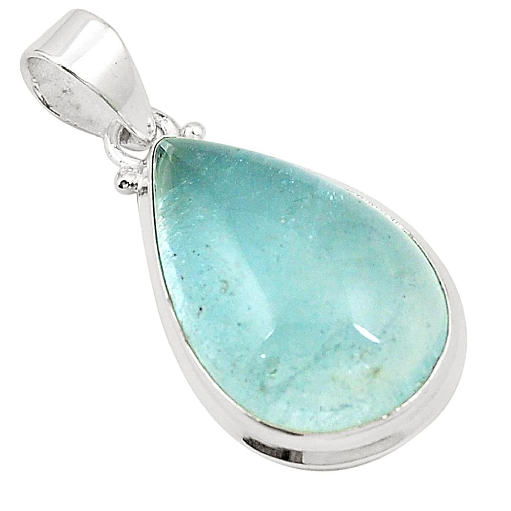 Natural untreated blue topaz 925 sterling silver pendant jewelry m33793